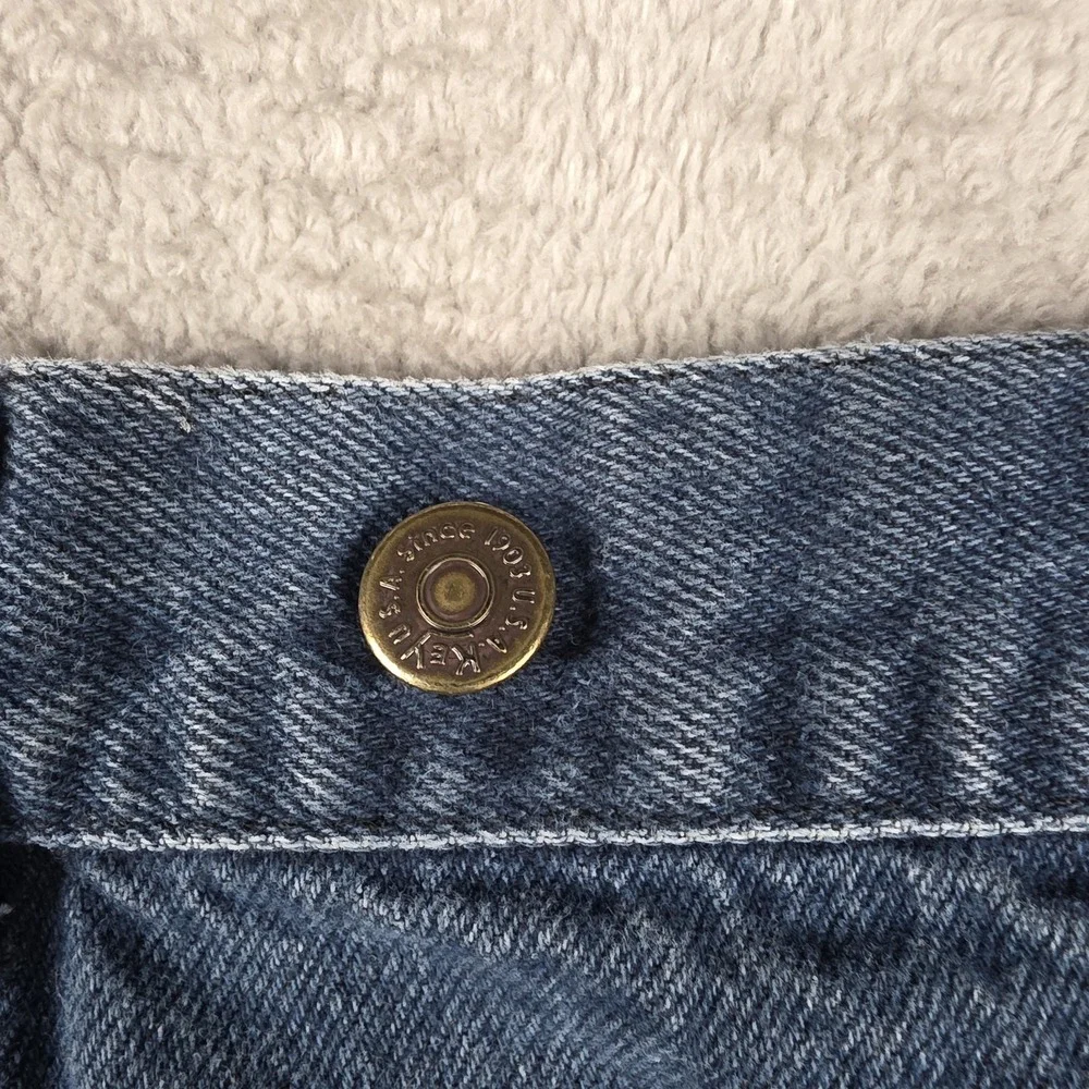 Vintage KEY Jeans Mens 50x30 (46x28) Blue Suspender Buttons Workwear Made in USA